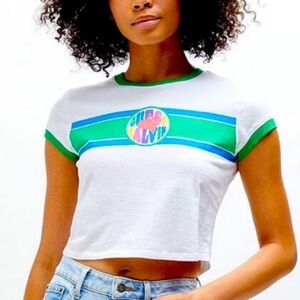 Guess X J. Balvin Green Ringer Crop Tee